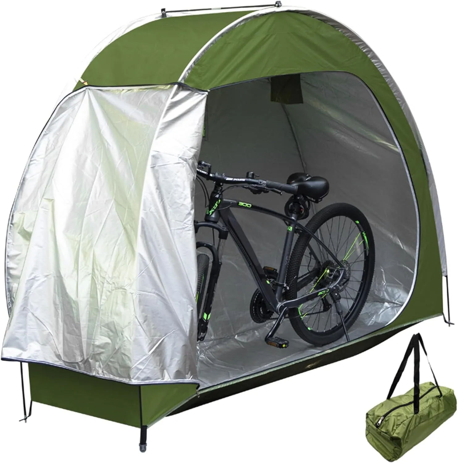 Outdoor Bike Covers Storage Shed Tent,210D Oxford Thick Waterproof Fabric Bike Shed,Neat Tent Bicycles Cover Built-in Storage Pockets and Ventilation Windows for Outside Storage