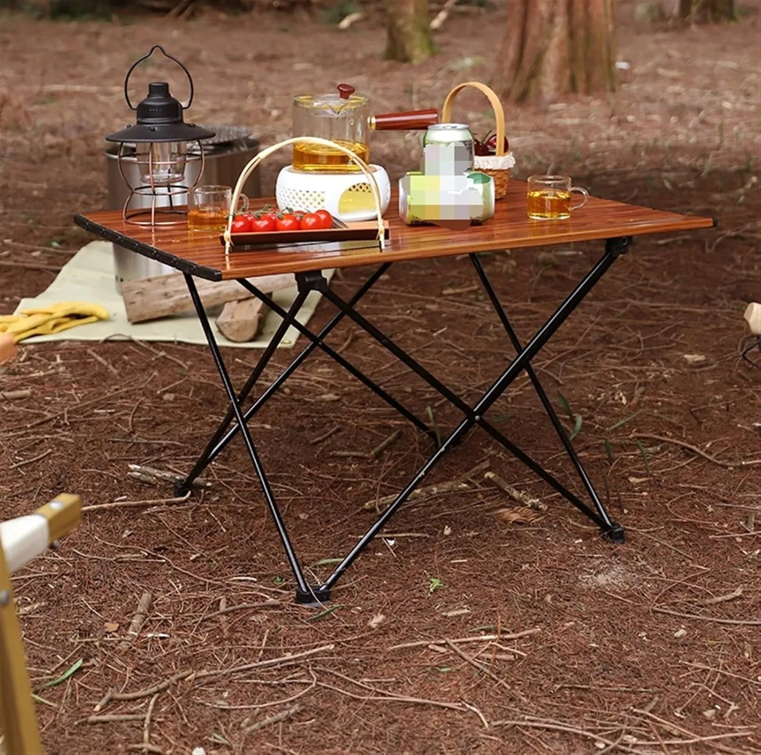 Outdoor Camping Table Folding Table Portable Table Aluminum Alloy Table for Camping Outdoor Indoor Picnic Camping Furniture(Brown,35 * 40 * 29cm)