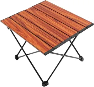 Outdoor Camping Table Folding Table Portable Table Aluminum Alloy Table for Camping Outdoor Indoor Picnic Camping Furniture(Brown,68 * 45.5 * 40cm)