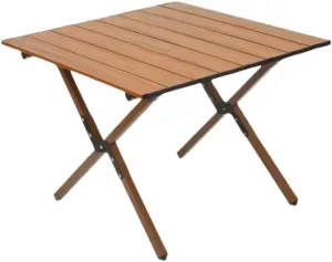 Outdoor Camping Table Folding Wood Grain Carbon Steel Egg Roll Portable Bea Table air Tourist Plate Table Camping,1 S