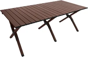 Outdoor Dining Table Camping, Outdoor Picnic Folding Table Wood Grain Tabletop, Portable Lightweight Aluminum Tabletop, Suitable For Dining, Picnic, Outdoor, Beach, Hiking, Fishing(Xiangshan elm,34.2*