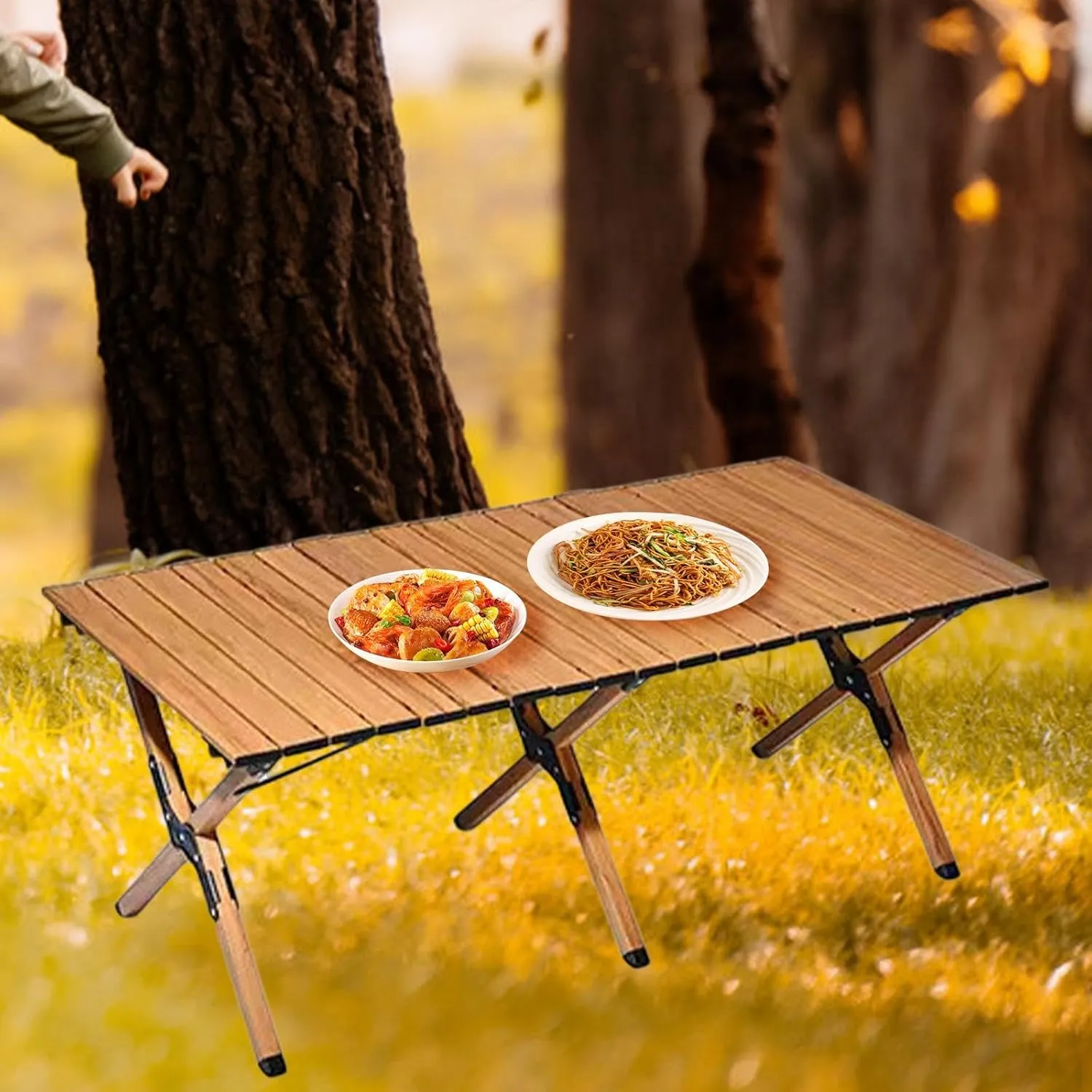 Outdoor Folding Table Desk Camp Table Ultralight Stable Roll up Camping Table with Carry Bag for Travel Balcony Garden Hiking