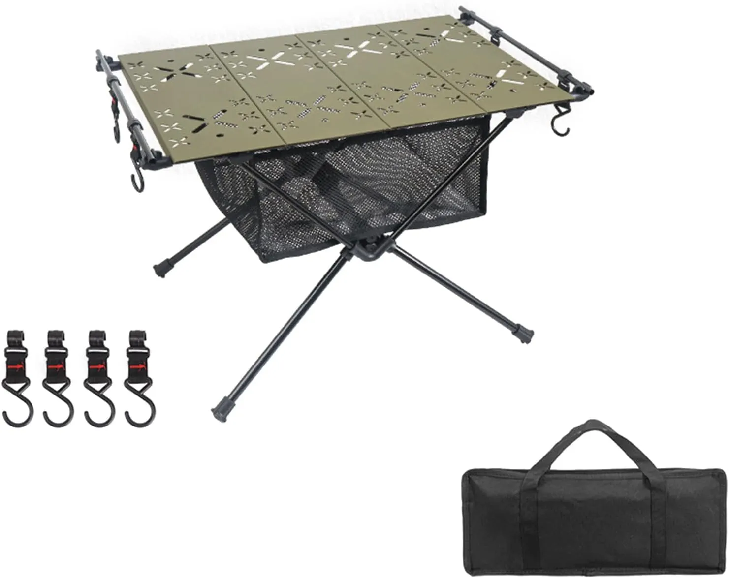 Outdoor Folding Table Portable Desk Aluminum Alloy Bracket Camping Table for Traveling BBQ Beachs