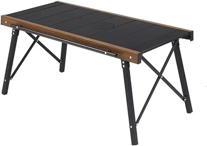 Outdoor Portable Camping Picnic Table Woodgrain Quick-Open Table Lightweight Aluminum Folding Tables for Outdoor Picnics Camping