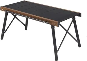 Outdoor Portable Camping Picnic Table Woodgrain Quick-Open Table Lightweight Aluminum Folding Tables for Outdoor Picnics Camping