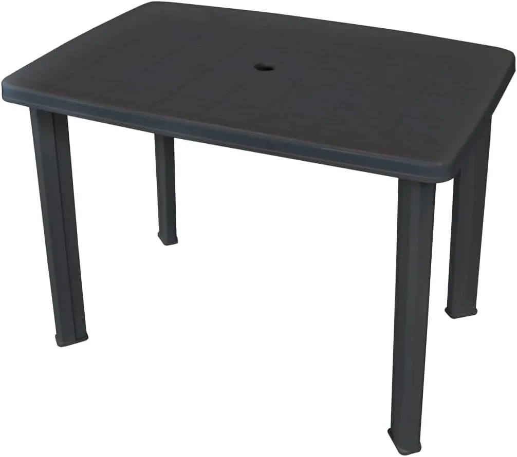 Outdoor Table Anthracite Plastic Lightweight - Portable Camping Dining Table for Outdoor Furniture, Kitchen, Picnic and Living Spaces