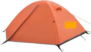 Outdoor Tent Camping Tent Lightweight 2 Person Backpacking Tent Double Layer Portable Handbag for Hiking Travelling Tents Outdoor (Color : Green) (Color : Orange)