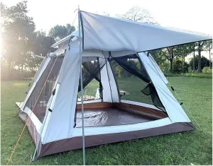 Outdoor Tent Portable Family Camping Tent Automatic Pop-Up 3-4 Person Fold Tent Backpacking for Sun Shelter Travelling Hiking Travel Gear (Color : 3-4 personmat) (Color : 58 Person)