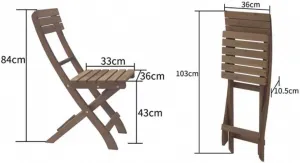 Outdoor Wooden Folding Picnic Table, Portable Roll Up Camping Table, Low Height (One Table Two Chairs)