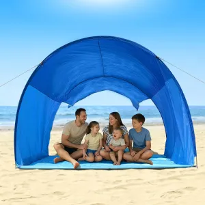 OUTELY Beach Tent Sun Shelter with UPF50  Protection, Patented Wind-Supported Design, One-Person Setup, 7.5ft Tall, Portable Beach Shade Canopy for 3-6 People