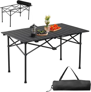 Outvita Beach Picnic Table, Lightweight Roll Up Low Camping Table, Portable Folding Table with Carrying Bag for Outdoor, BBQ, Sand, Picnic, Party, Patio 37.5 Inches