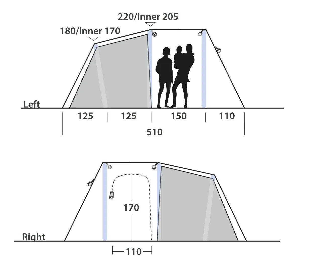 Outwell Montana 4 Air Inflatable Tent 2025