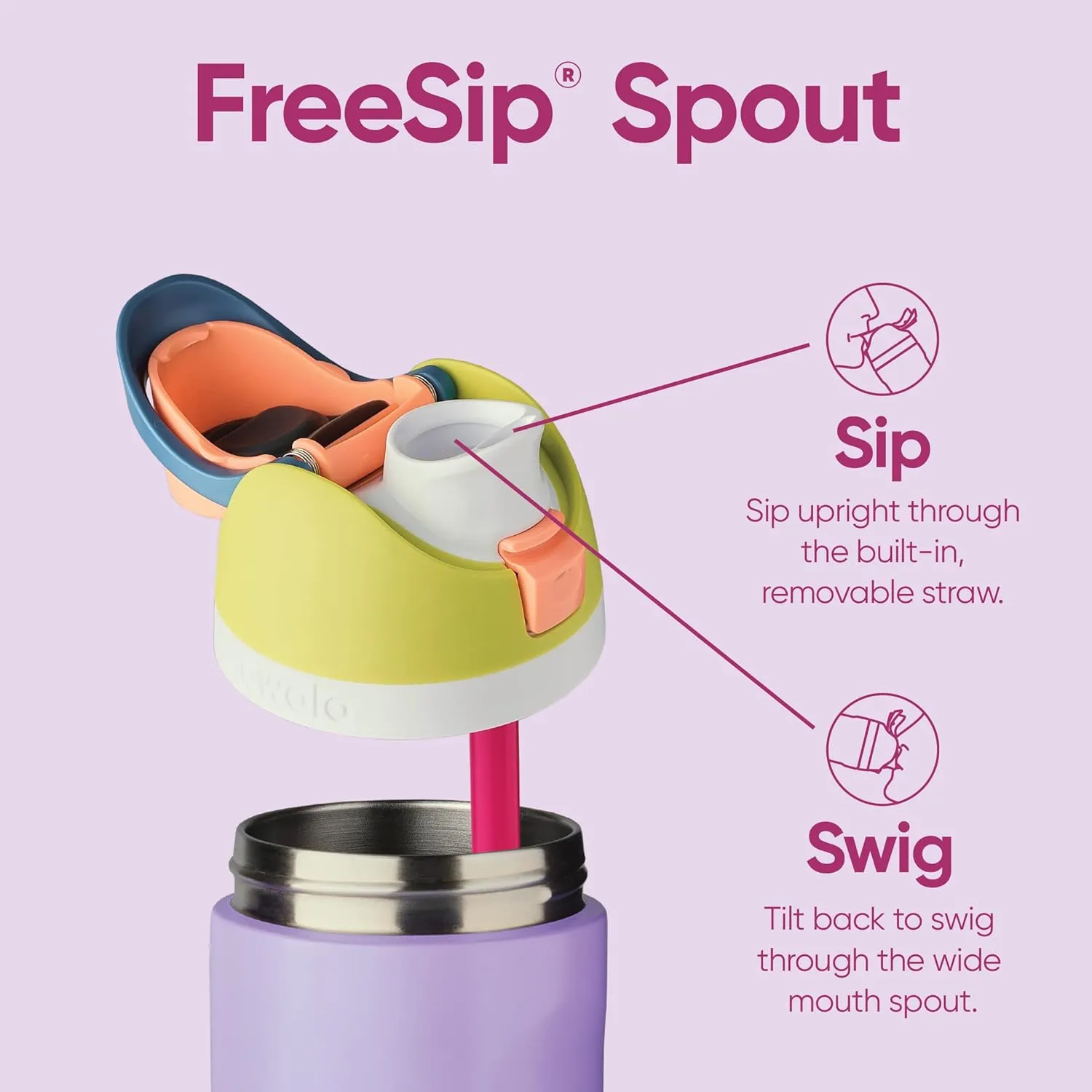 Owala FreeSip Insulated Stainless Steel Water Bottle with Straw, BPA-Free Sports Water Bottle, Great for Travel, 32 Oz, Very, Very Dark