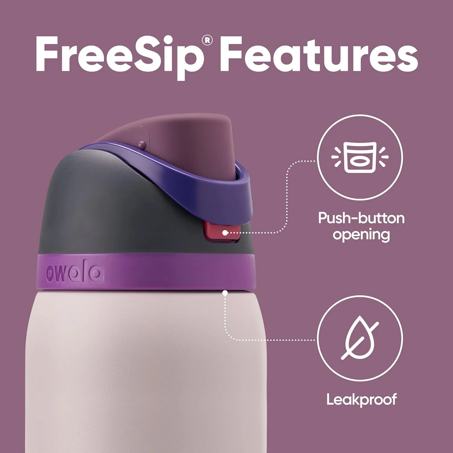 Owala FreeSip Insulated Stainless Steel Water Bottle with Straw for Sports, Travel, and School BPA-Free Sports Water Bottle, 32 oz, Dreamy Field