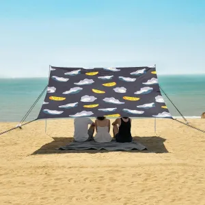 Oyster Slice Lemon Beach Camping Tent Sun Shelter for Whole Family, Beach Shade Canopy with UPF50  UV Protection,Easy Set Up and Carry,Outdoor Shade for Trips, Fishing, Backyard Fun Picnics
