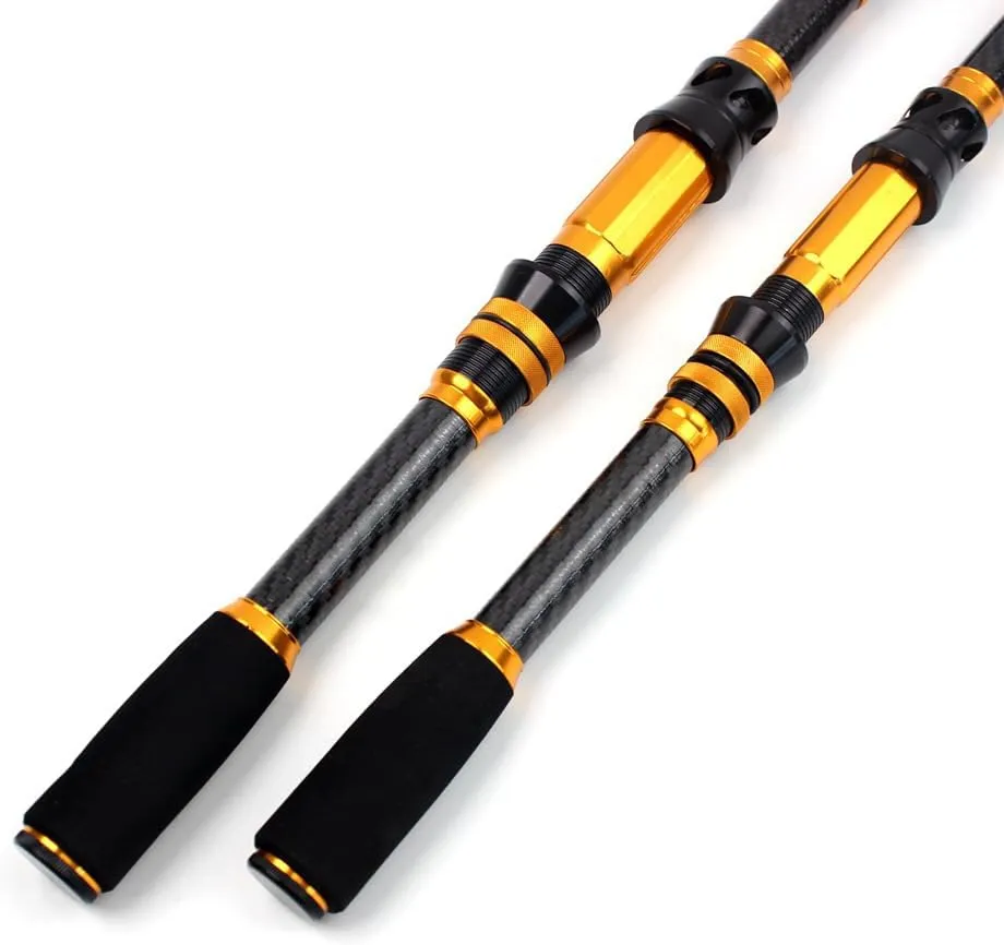 Pack of 1 1.8m-3.0m Carbon Fiber Fishing Rod Short Pocket Portable Spinning Rod Lure Pole Telescopic Carp Trout Beach Fish Rods