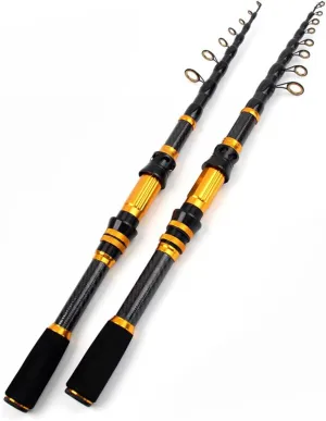 Pack of 1 1.8m-3.0m Carbon Fiber Fishing Rod Short Pocket Portable Spinning Rod Lure Pole Telescopic Carp Trout Beach Fish Rods