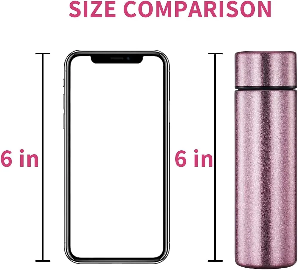 Pack of 2 Cute Thermos Water Bottle - 5 Oz Mini Insulated Stainless Steel Bottle - Keeps Cold for 12 hours, Hot for 6 hours, Perfect for Purse or Kids Lunch Bag