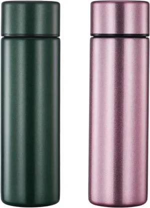 Pack of 2 Cute Thermos Water Bottle - 5 Oz Mini Insulated Stainless Steel Bottle - Keeps Cold for 12 hours, Hot for 6 hours, Perfect for Purse or Kids Lunch Bag