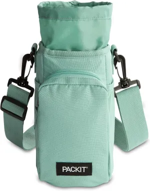 PackIt Freezable Hydration Crossbody, Sage, Triple-Function Design, Removable Freezable Insert, Adjustable Removable Crossbody Strap, Elastic Cord Lock, Front Zip Pocket, Three Elastic Slip Pockets