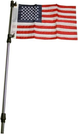 Pactrade Marine Boat Flag Pole Telescoping from 26" to 48" Aluminum 3/4" Tube w/USA Flag
