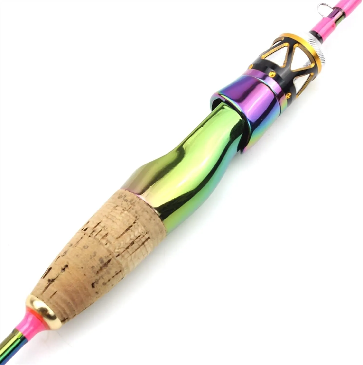 Panfish Rod Fishing Pole Colored Lure Fishing Rod Ul Spinning Casting Rod Carbon Fiber 2 Sections Slow Beautiful Fishing Pole Lure Weight Baitcasting Rod(A)