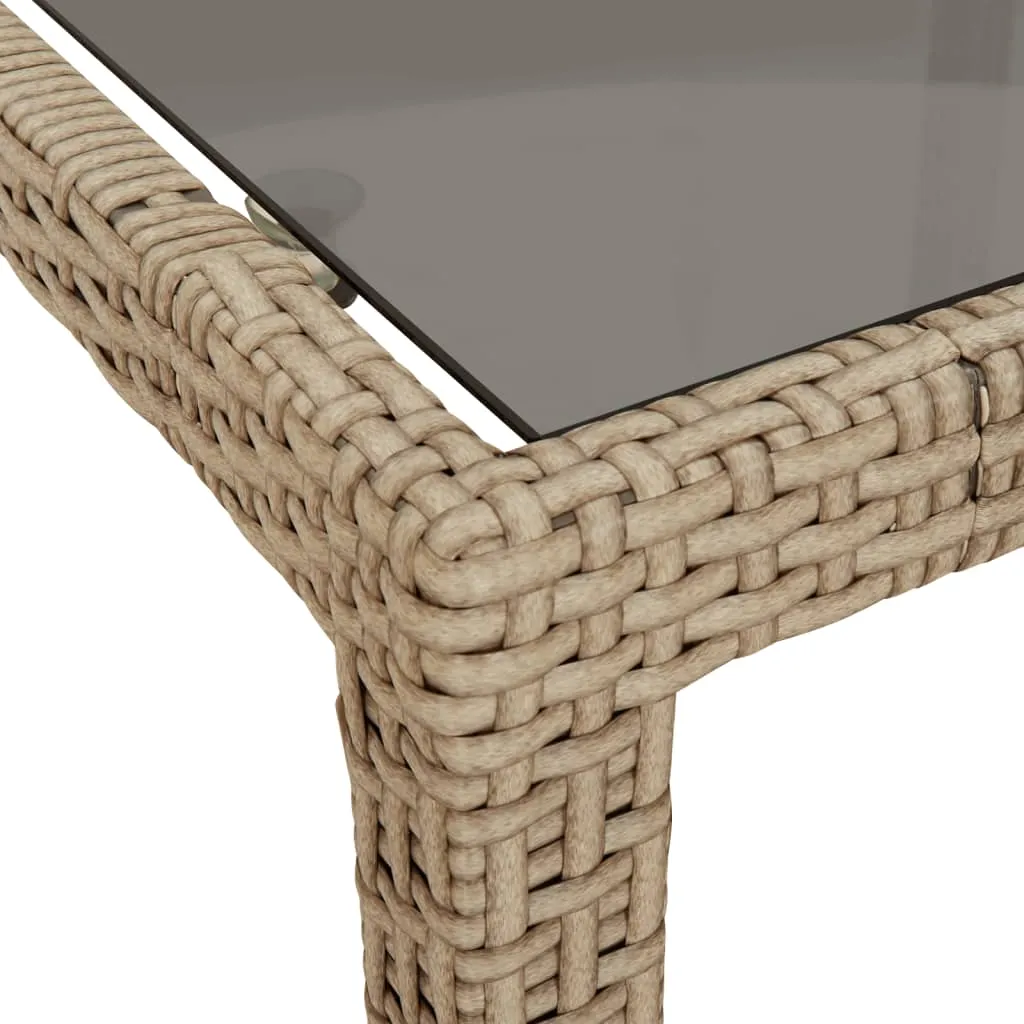 Patio Table 74.8" Tempered Glass and Poly Rattan Table Multi Colors