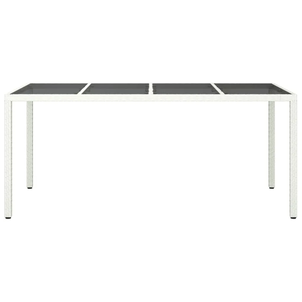 Patio Table 74.8" Tempered Glass and Poly Rattan Table Multi Colors