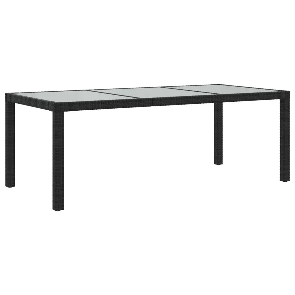 Patio Table 74.8" Tempered Glass and Poly Rattan Table Multi Colors