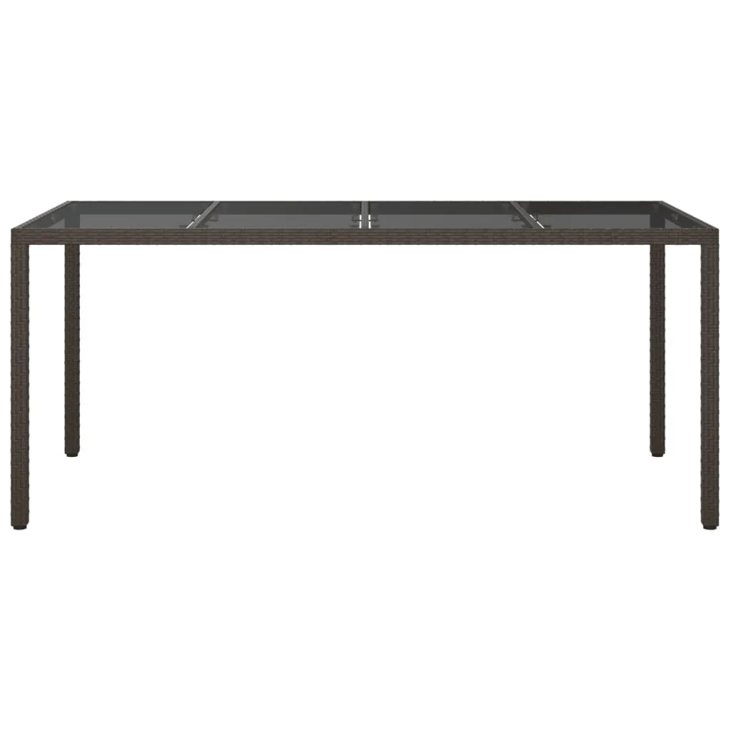 Patio Table 74.8" Tempered Glass and Poly Rattan Table Multi Colors