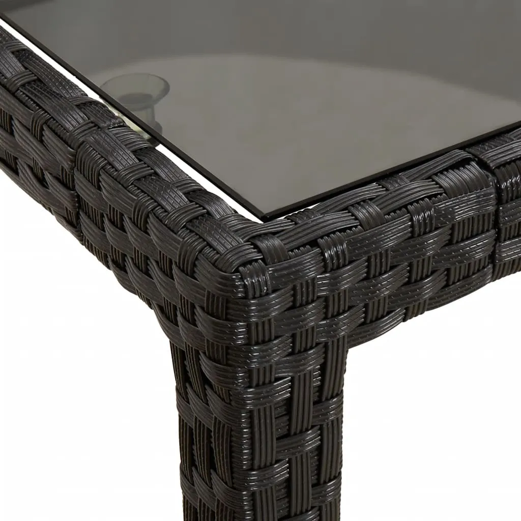 Patio Table 74.8" Tempered Glass and Poly Rattan Table Multi Colors