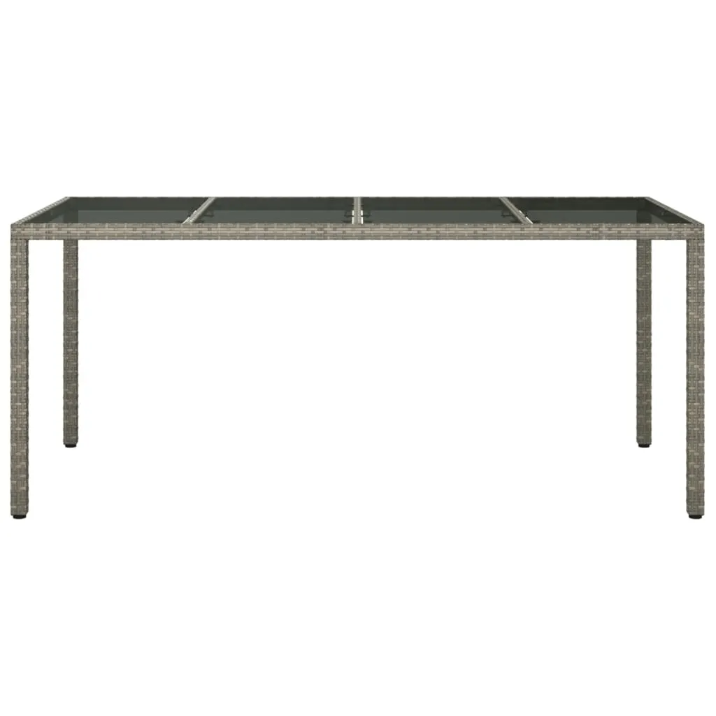 Patio Table 74.8" Tempered Glass and Poly Rattan Table Multi Colors