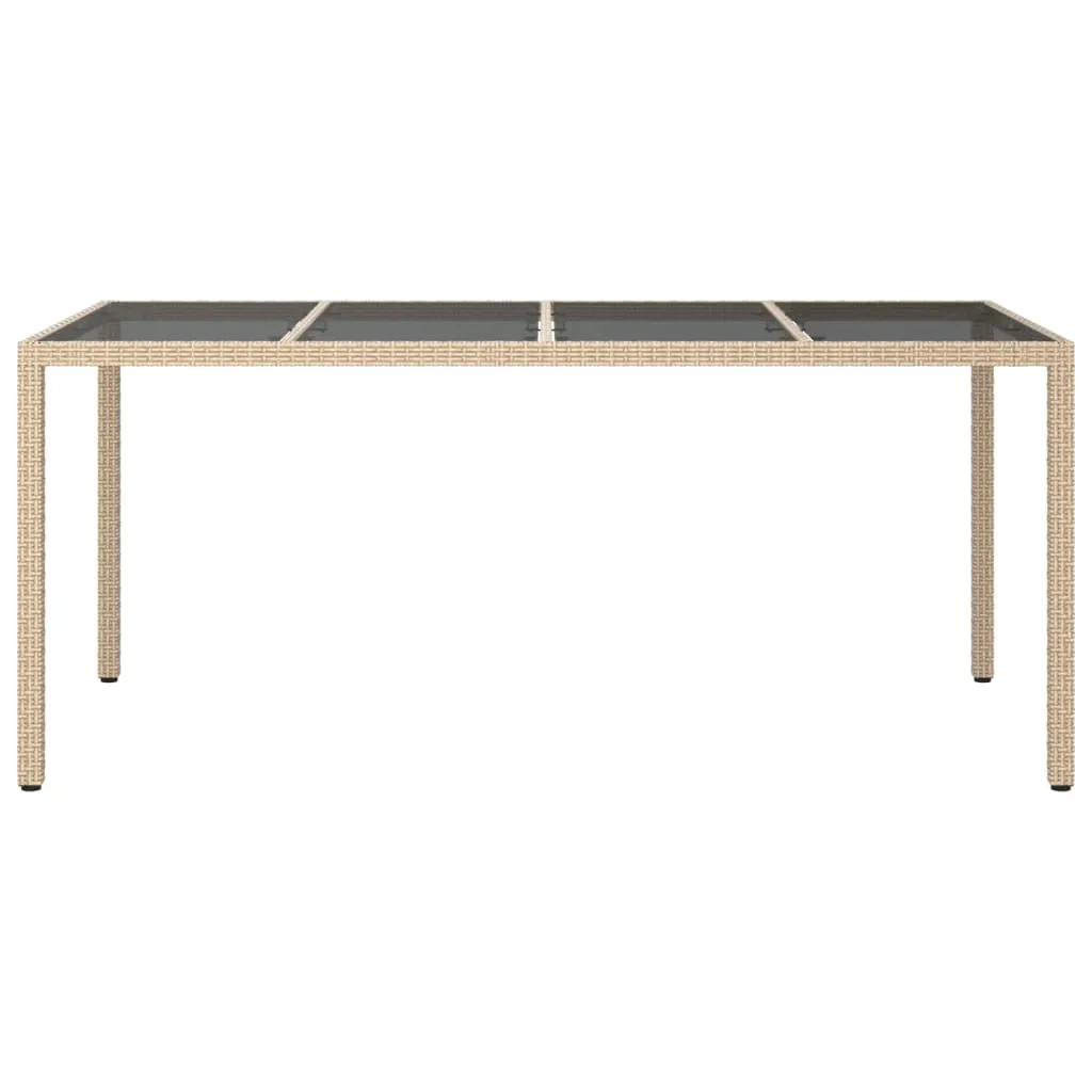 Patio Table 74.8" Tempered Glass and Poly Rattan Table Multi Colors