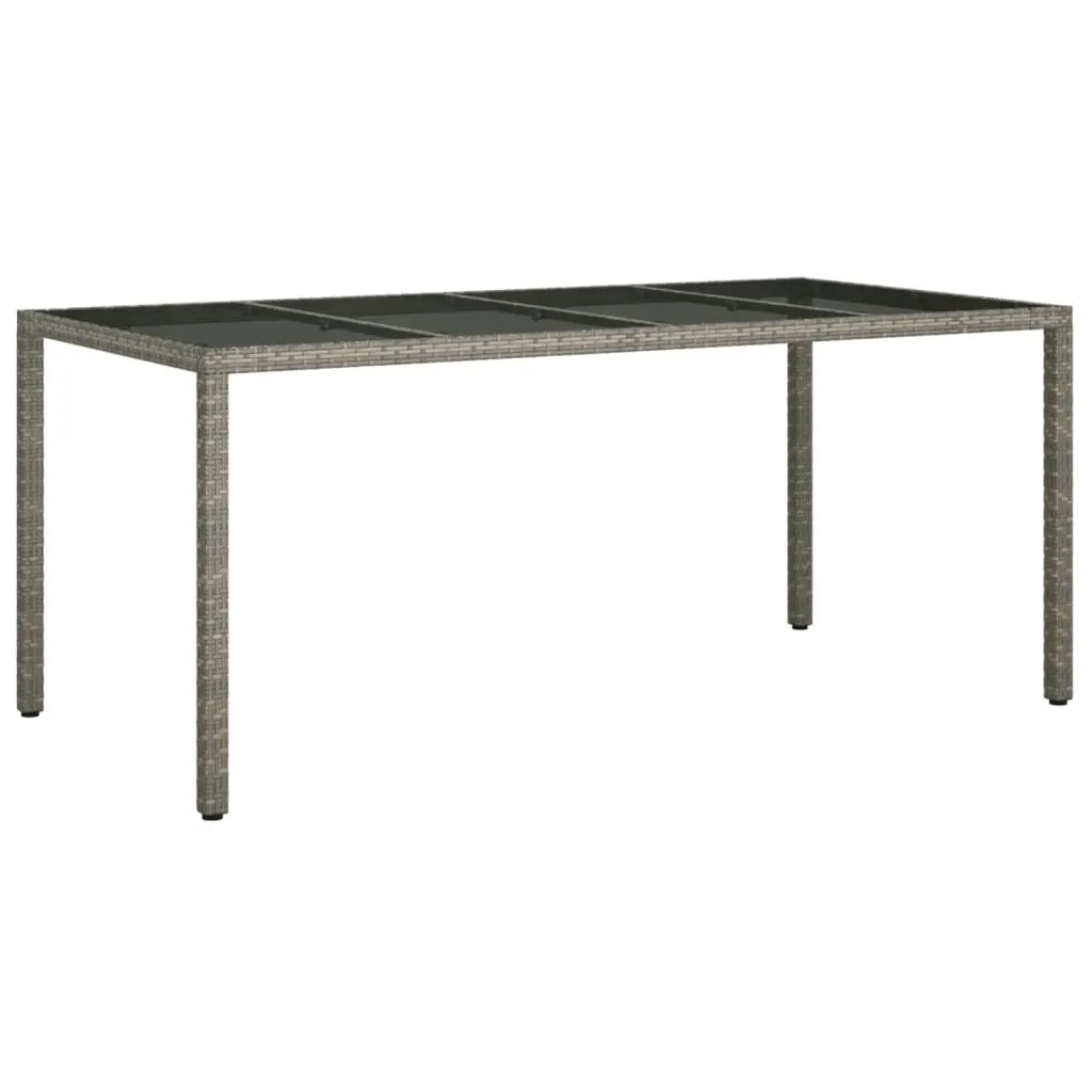 Patio Table 74.8" Tempered Glass and Poly Rattan Table Multi Colors
