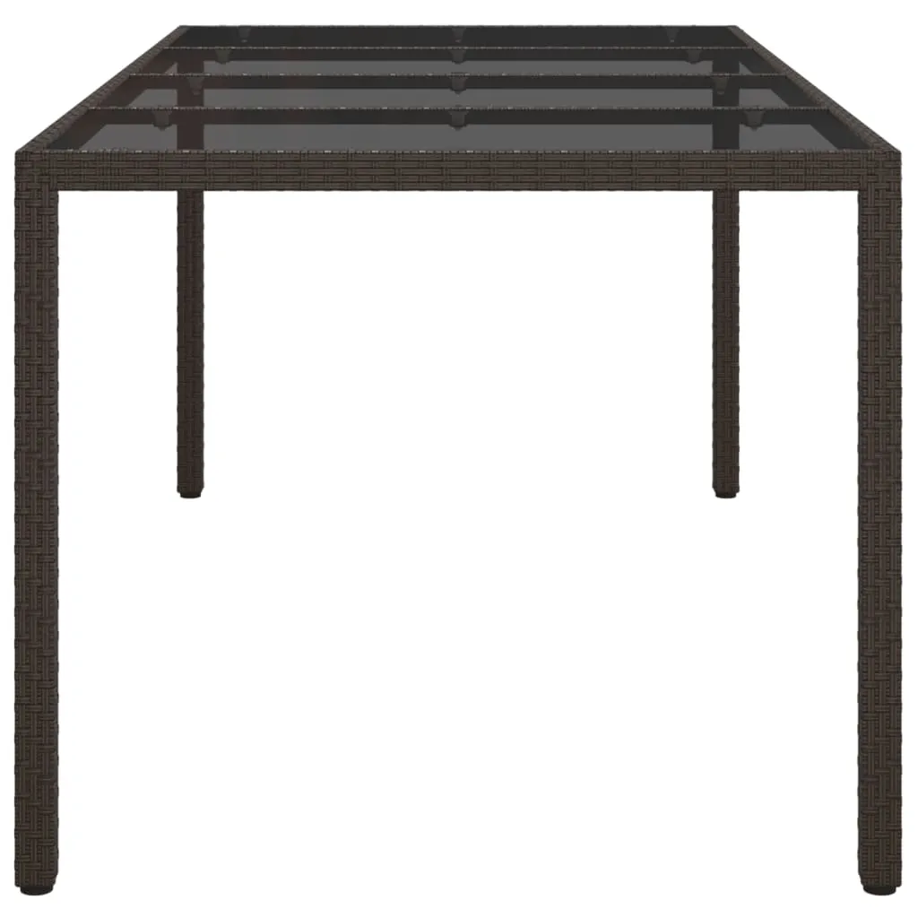 Patio Table 74.8" Tempered Glass and Poly Rattan Table Multi Colors