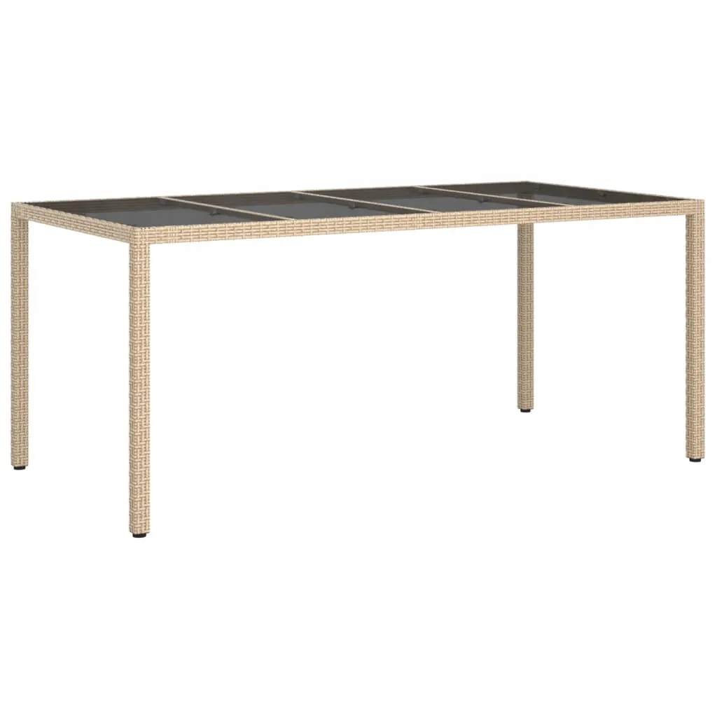 Patio Table 74.8" Tempered Glass and Poly Rattan Table Multi Colors