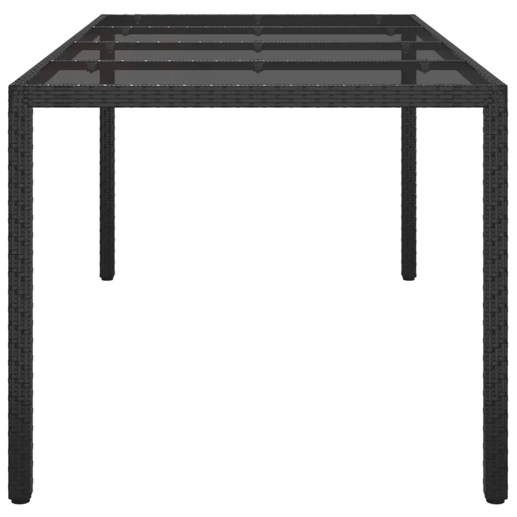 Patio Table 74.8" Tempered Glass and Poly Rattan Table Multi Colors