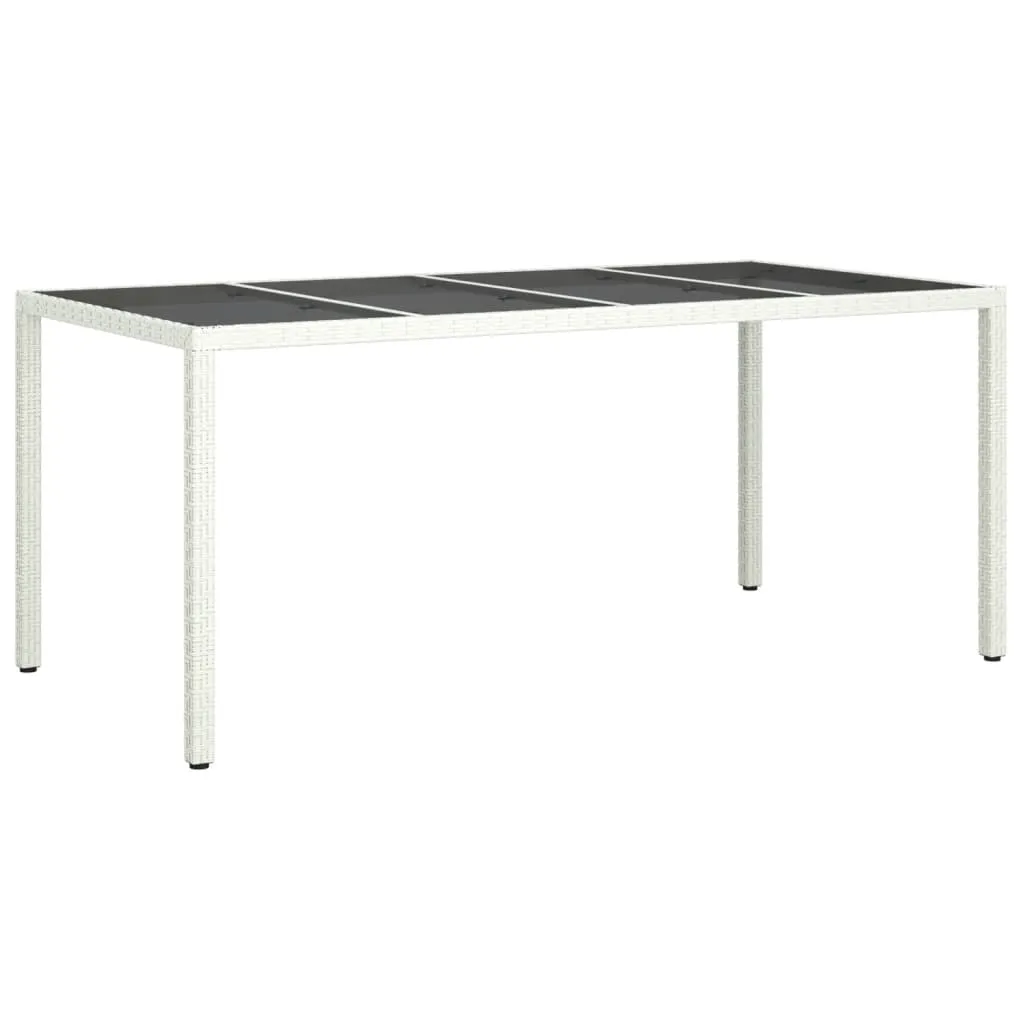 Patio Table 74.8" Tempered Glass and Poly Rattan Table Multi Colors