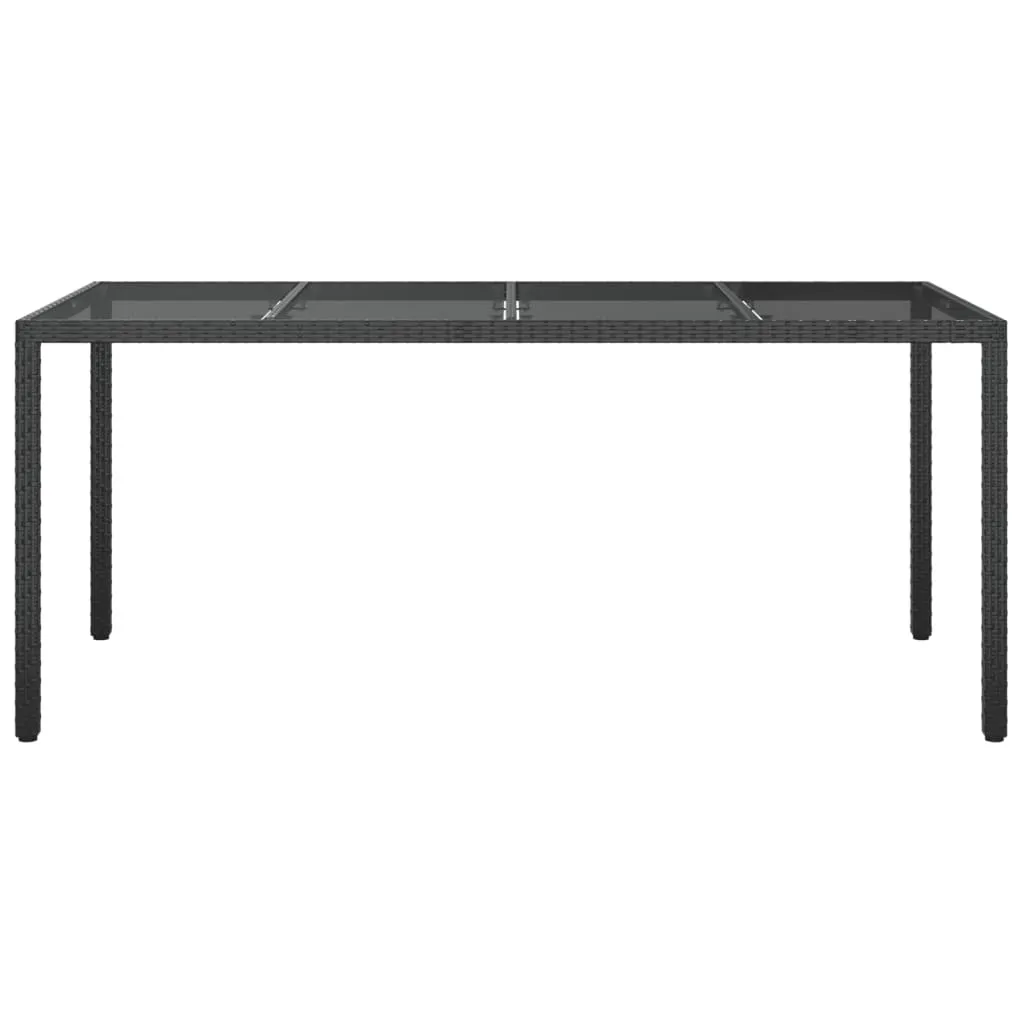 Patio Table 74.8" Tempered Glass and Poly Rattan Table Multi Colors