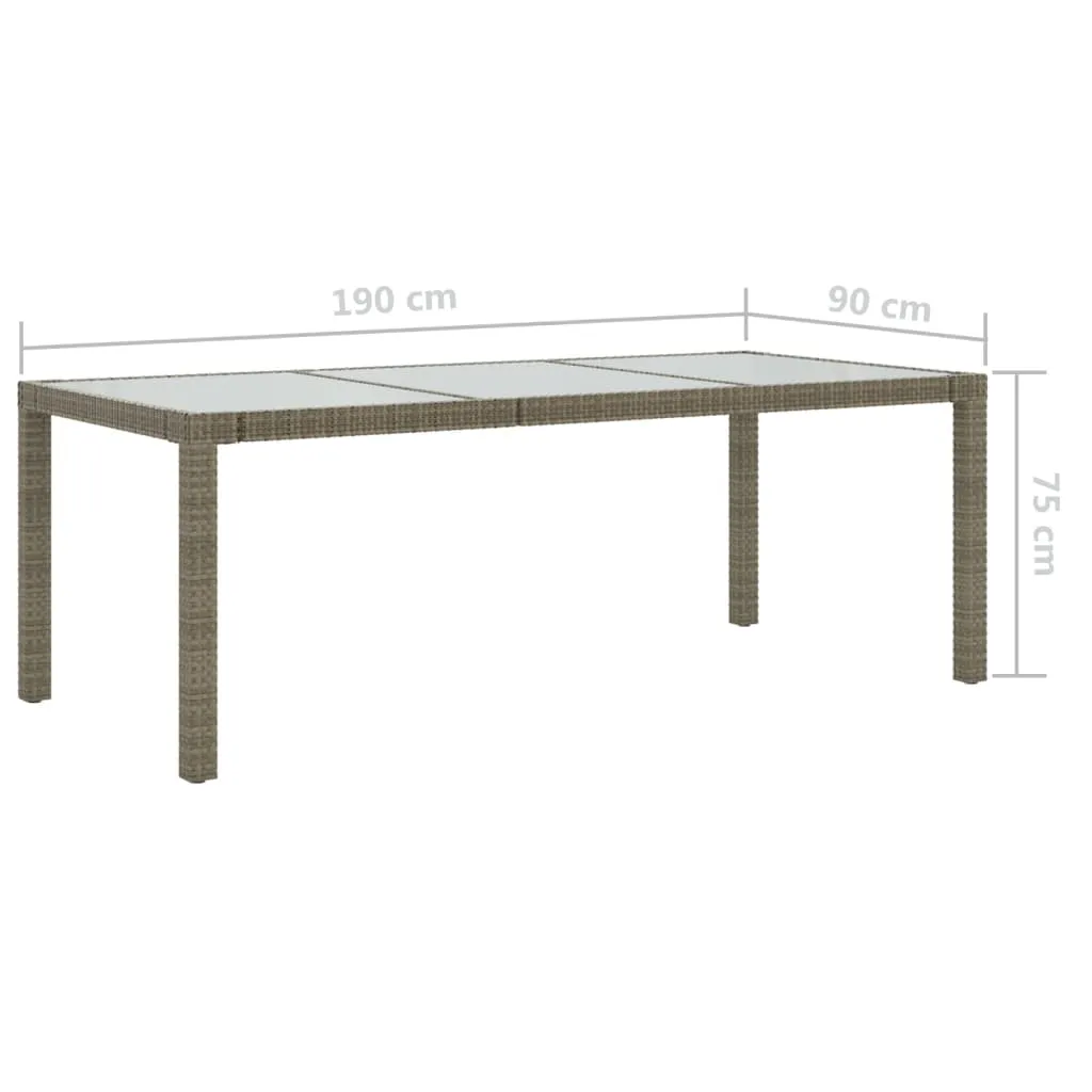 Patio Table 74.8" Tempered Glass and Poly Rattan Table Multi Colors
