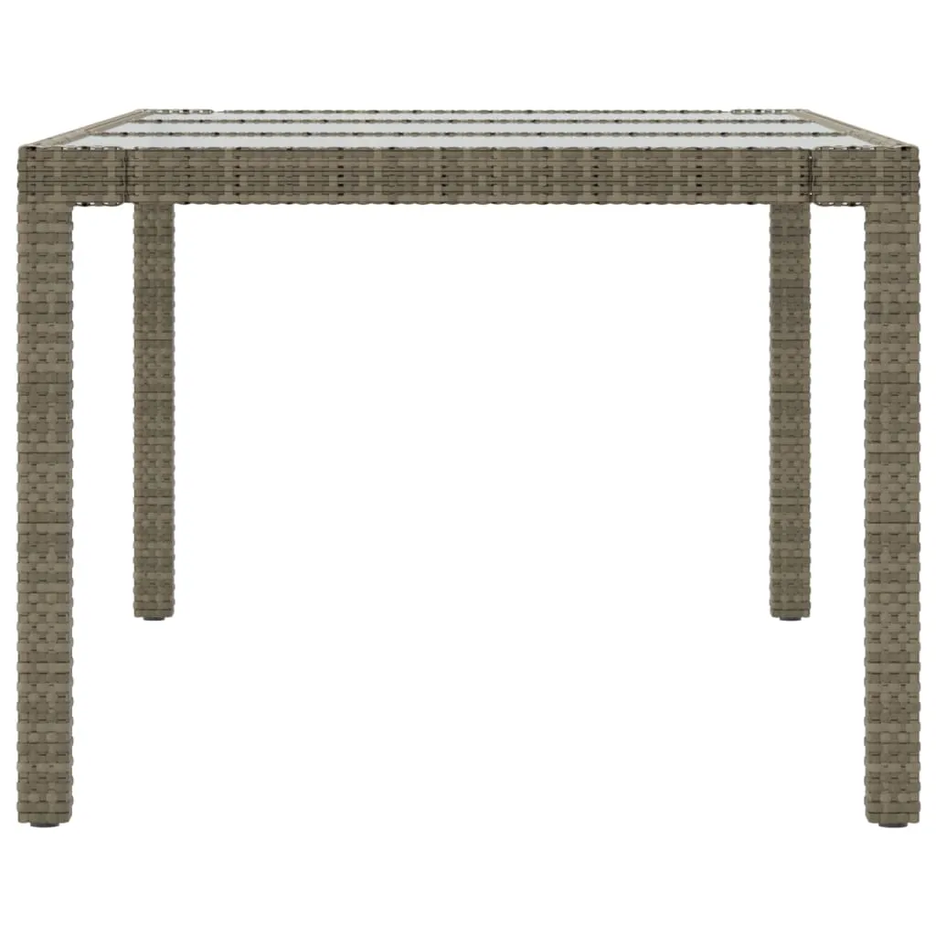 Patio Table 74.8" Tempered Glass and Poly Rattan Table Multi Colors