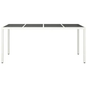 Patio Table 74.8" Tempered Glass and Poly Rattan Table Multi Colors