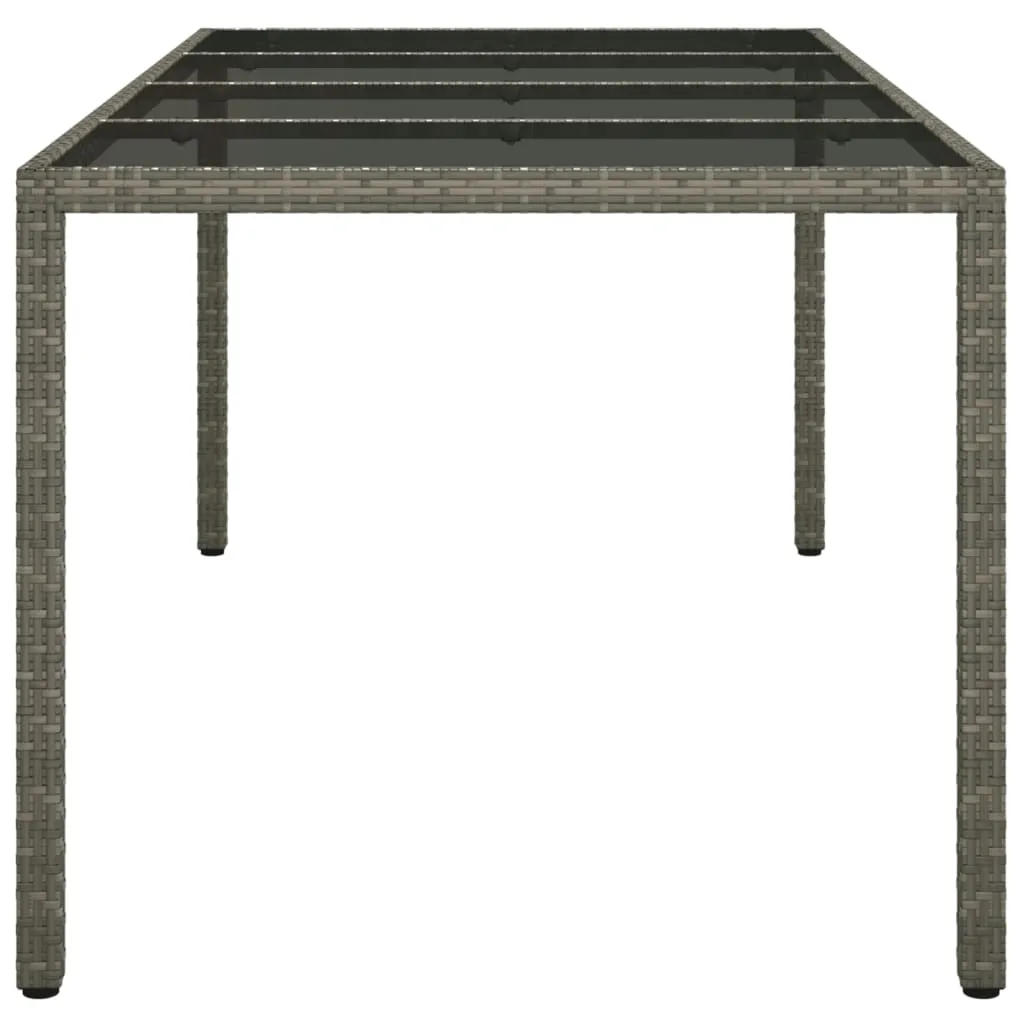 Patio Table 74.8" Tempered Glass and Poly Rattan Table Multi Colors