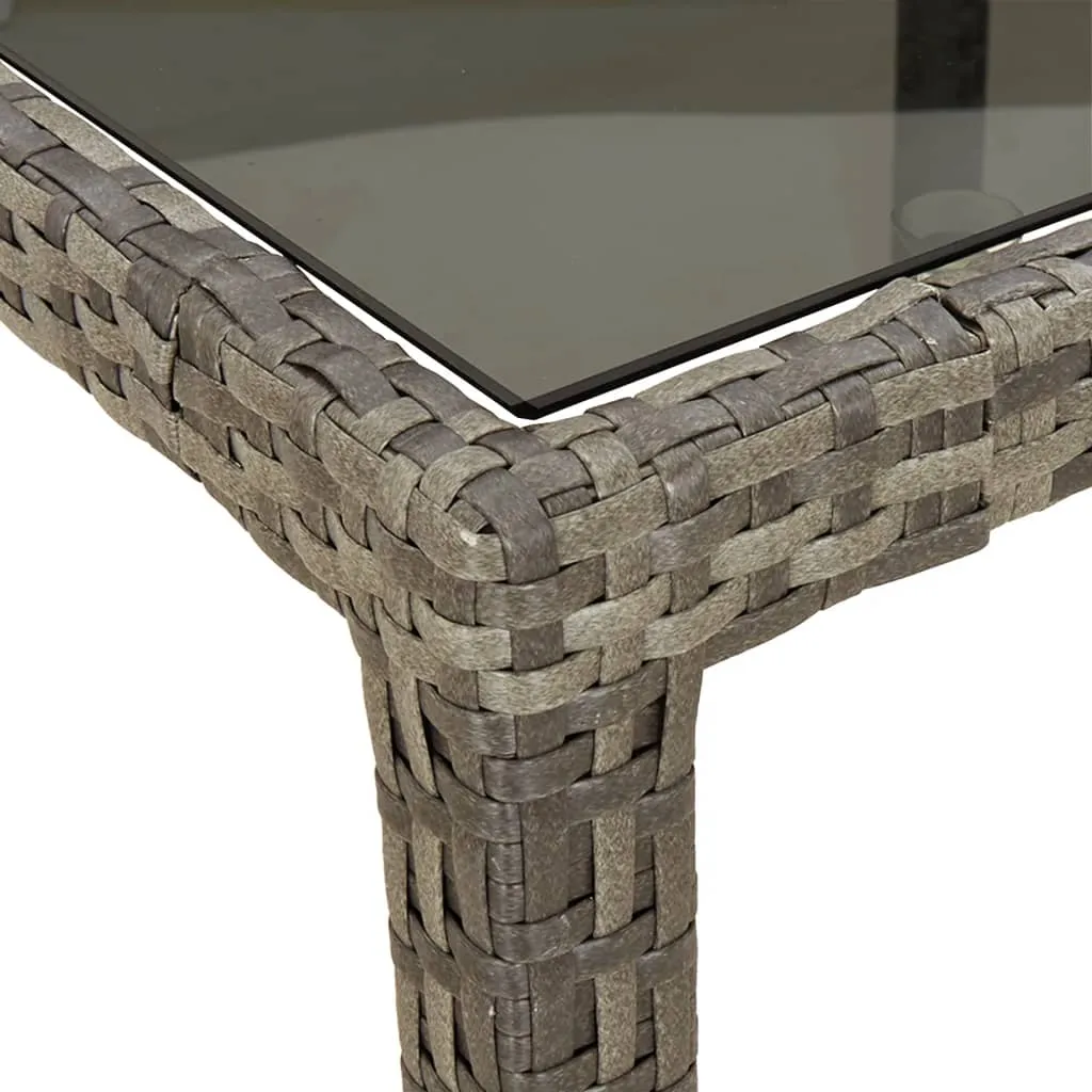 Patio Table 74.8" Tempered Glass and Poly Rattan Table Multi Colors