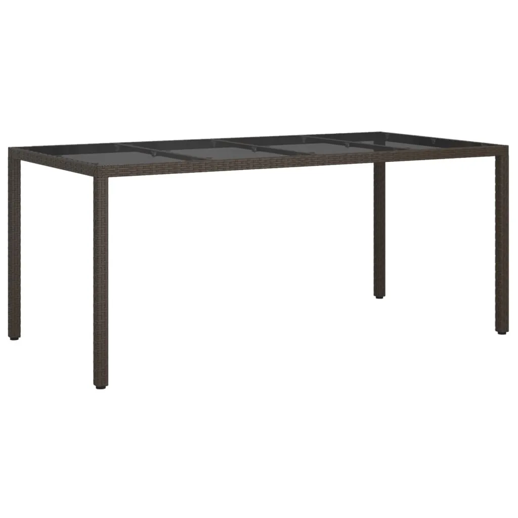 Patio Table 74.8" Tempered Glass and Poly Rattan Table Multi Colors