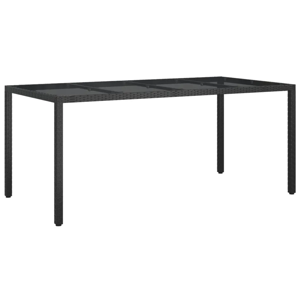 Patio Table 74.8" Tempered Glass and Poly Rattan Table Multi Colors