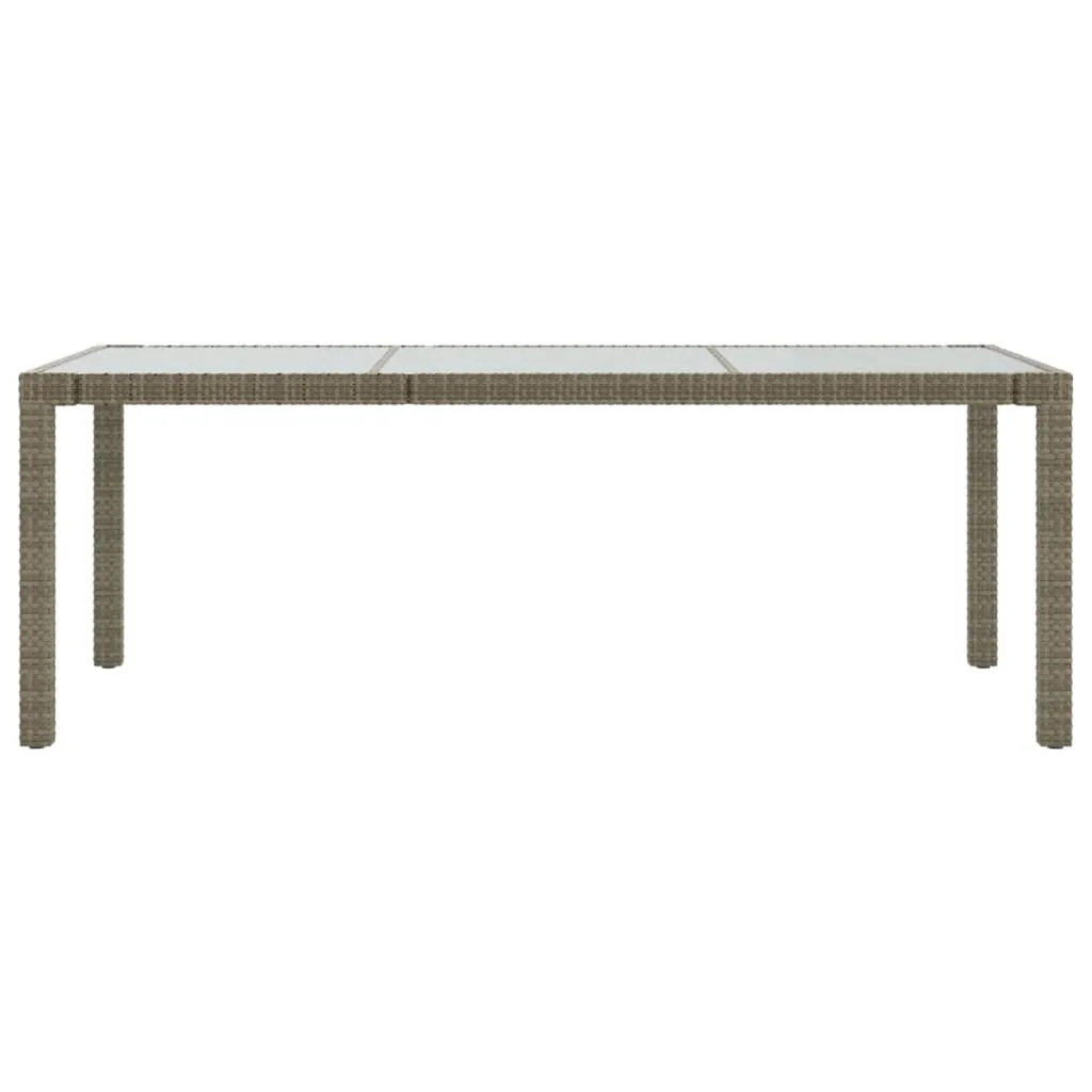 Patio Table 74.8" Tempered Glass and Poly Rattan Table Multi Colors
