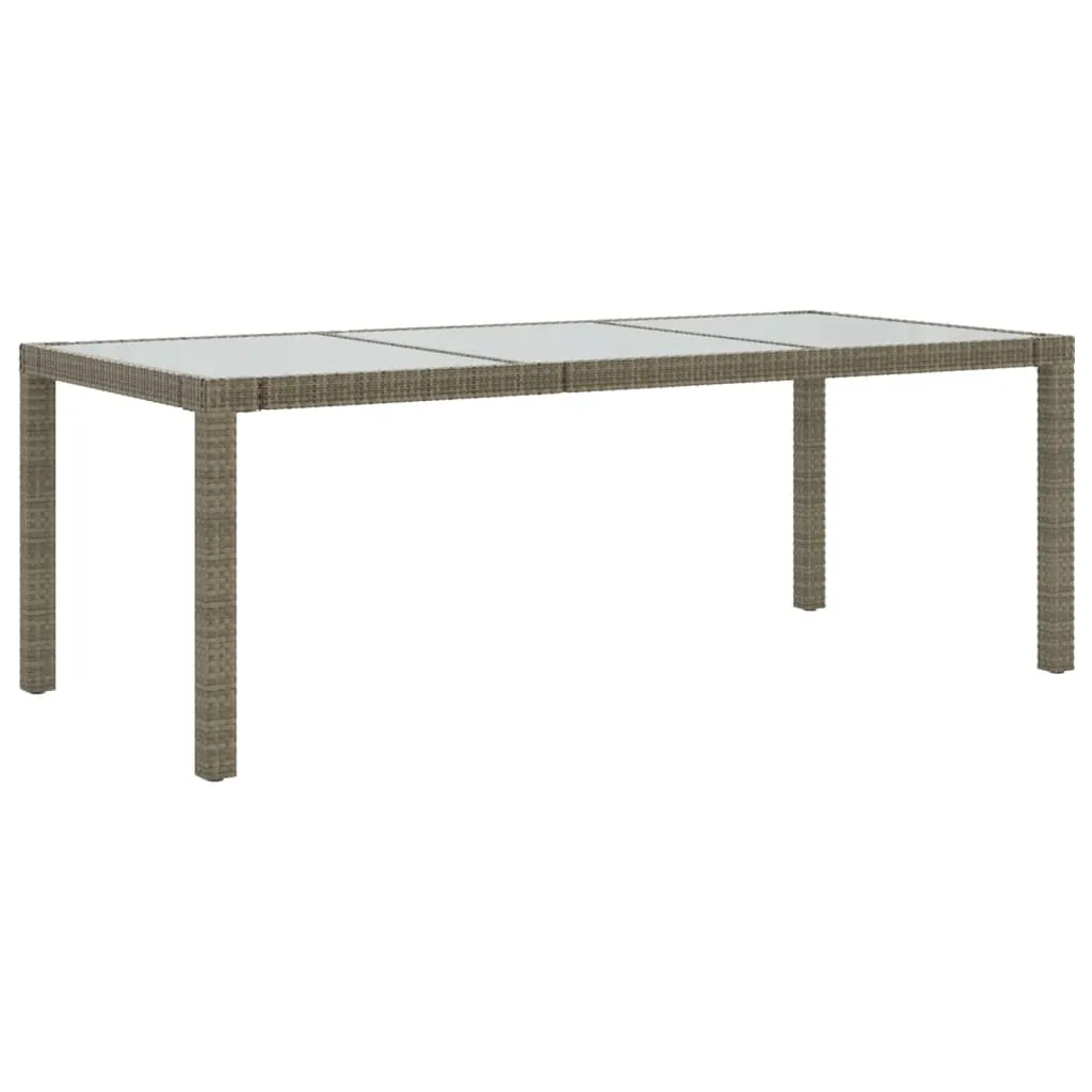 Patio Table 74.8" Tempered Glass and Poly Rattan Table Multi Colors