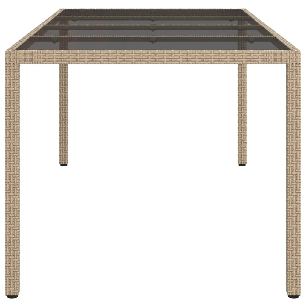 Patio Table 74.8" Tempered Glass and Poly Rattan Table Multi Colors