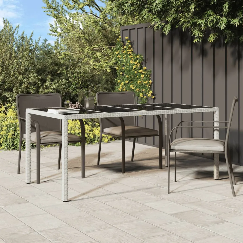 Patio Table 74.8" Tempered Glass and Poly Rattan Table Multi Colors